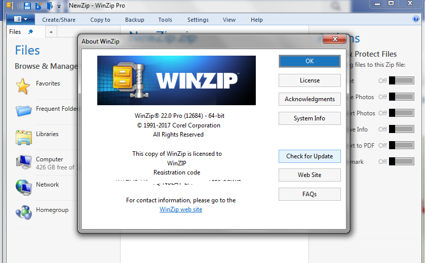 winzip 16.0 registration code free download